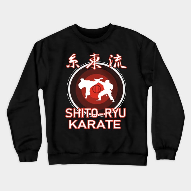 Cool Shito Ryu Outfit With Karatekas And Kanji Crewneck Sweatshirt by Tolan79 Magic Designs